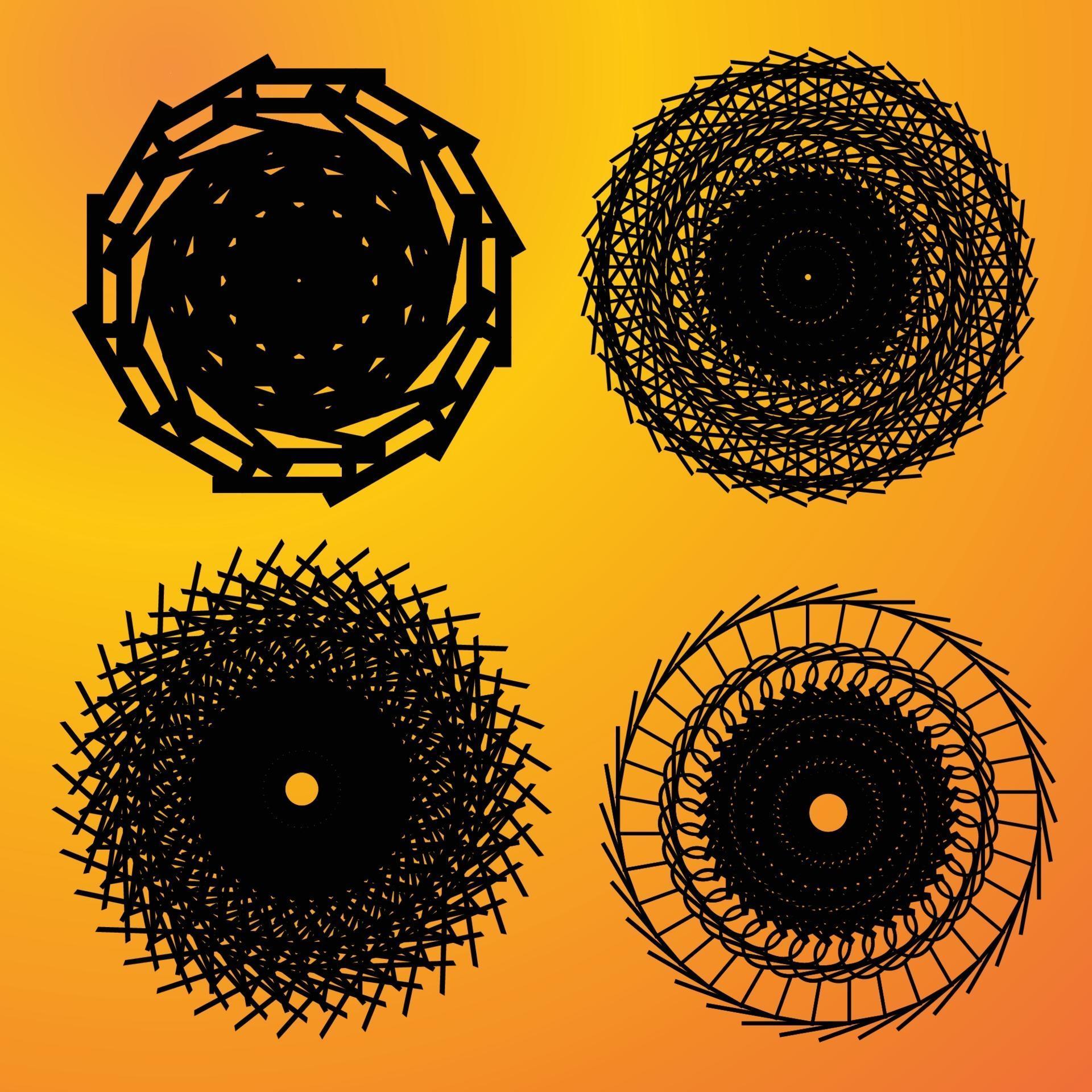A complex pattern of circles Geometric circular pattern Black 2368874