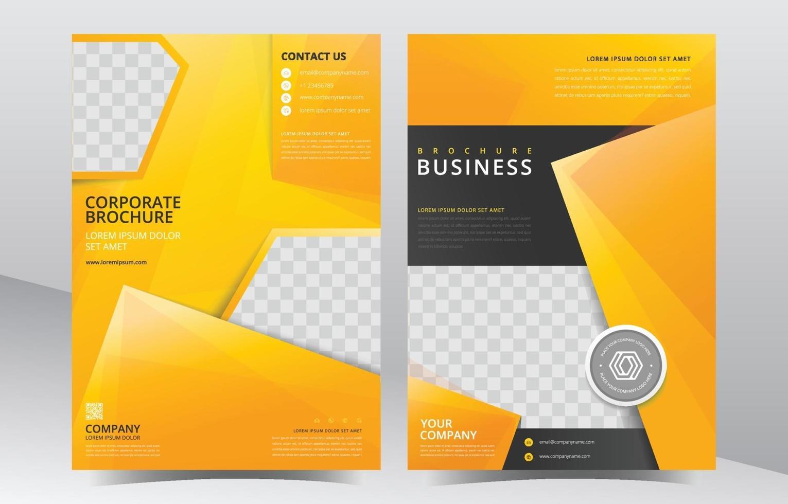 plantilla de folleto abstracto amarillo de negocios vector