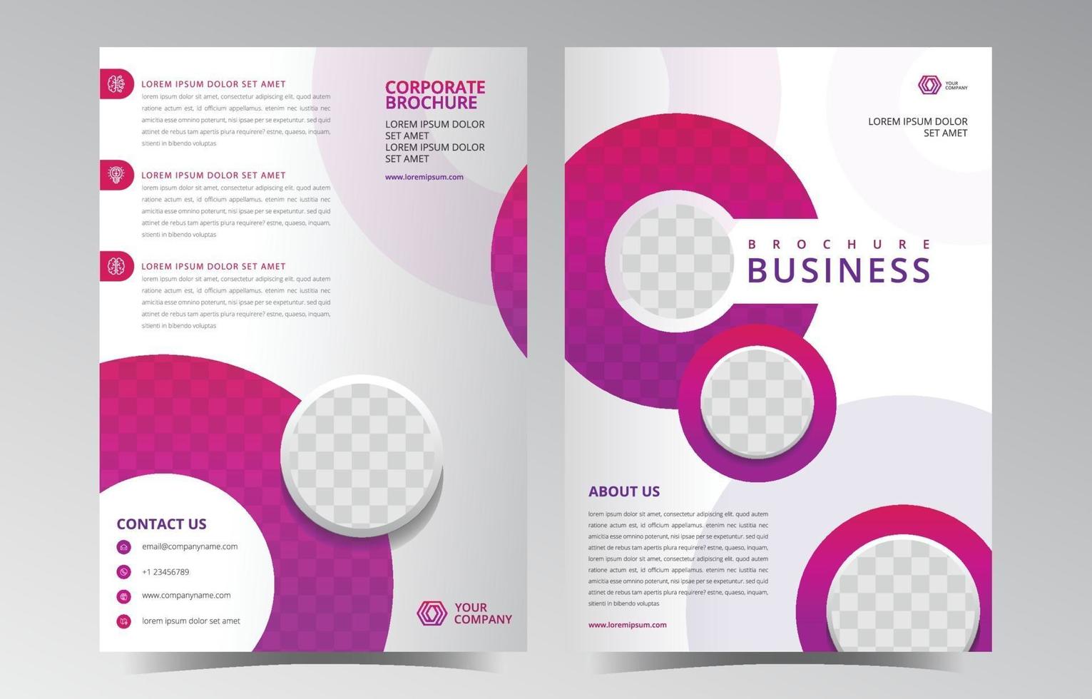 Abstract Purple Rounded Brochure Template vector