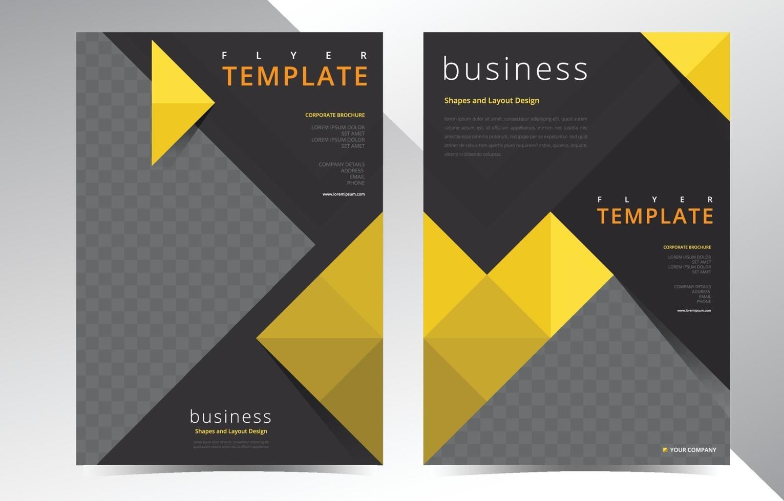 Abstract Yellow Shapes Flyer Template vector