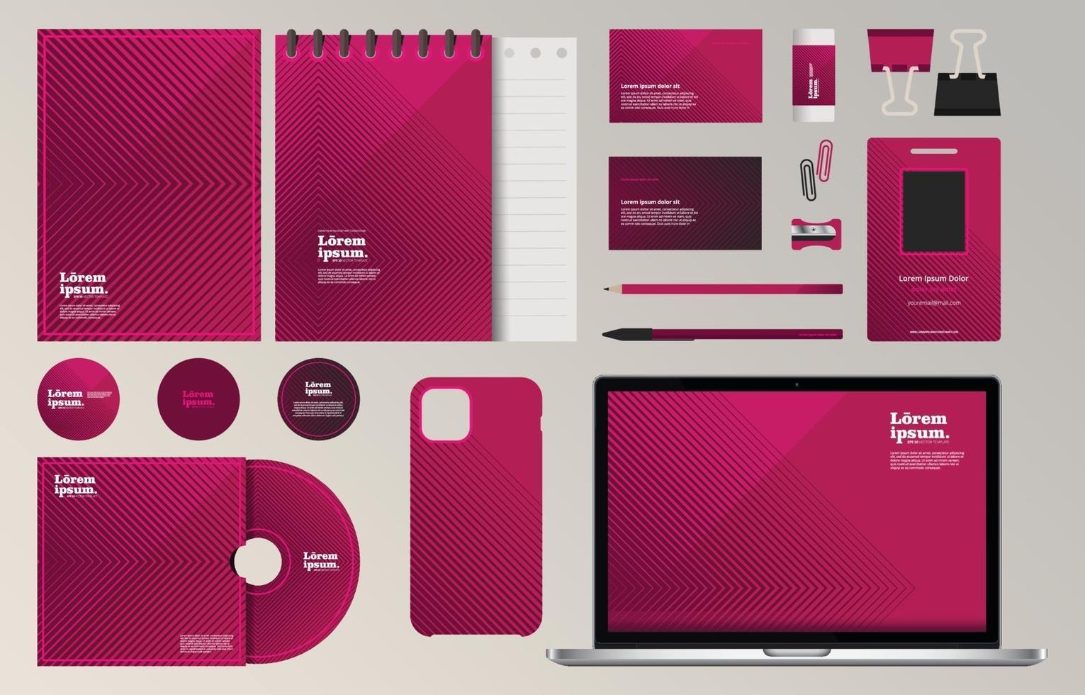 Geometric Corporate Identity Stationery Set Template vector