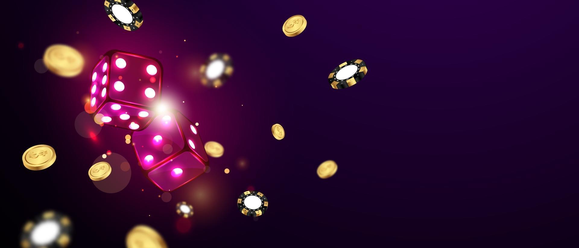 dice casino chips flying realistic tokens for gambling, cash for