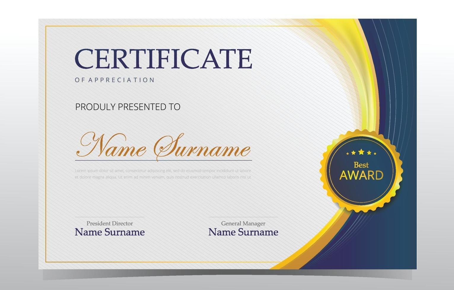 Elegant Modern Certificate Template vector