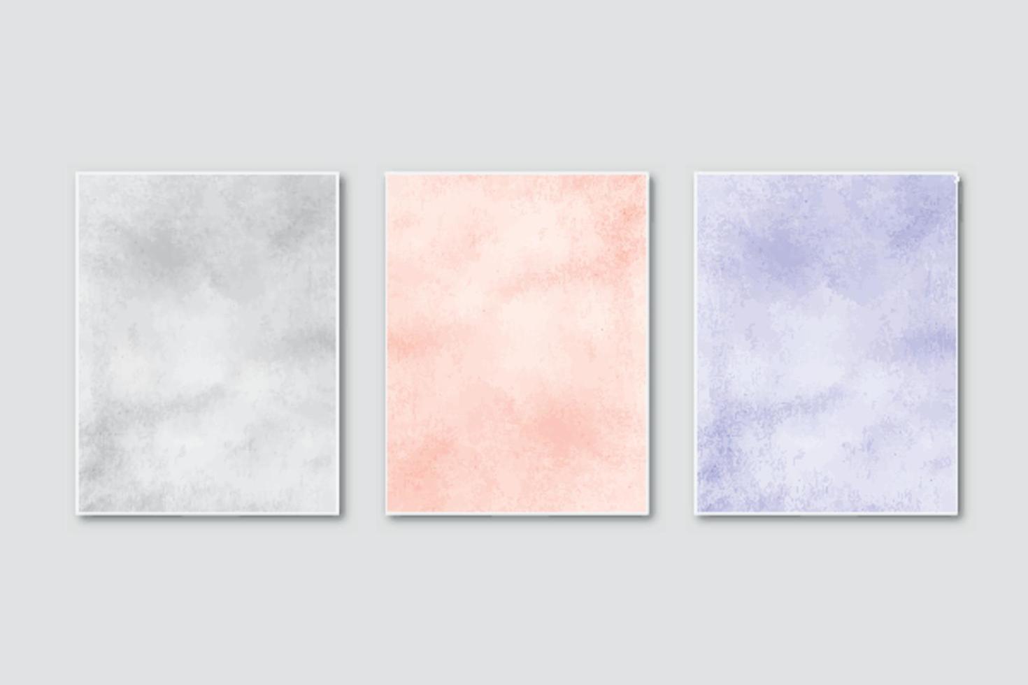 Wedding invitation Set with creative minimalist hand painted abstract watercolor background vector