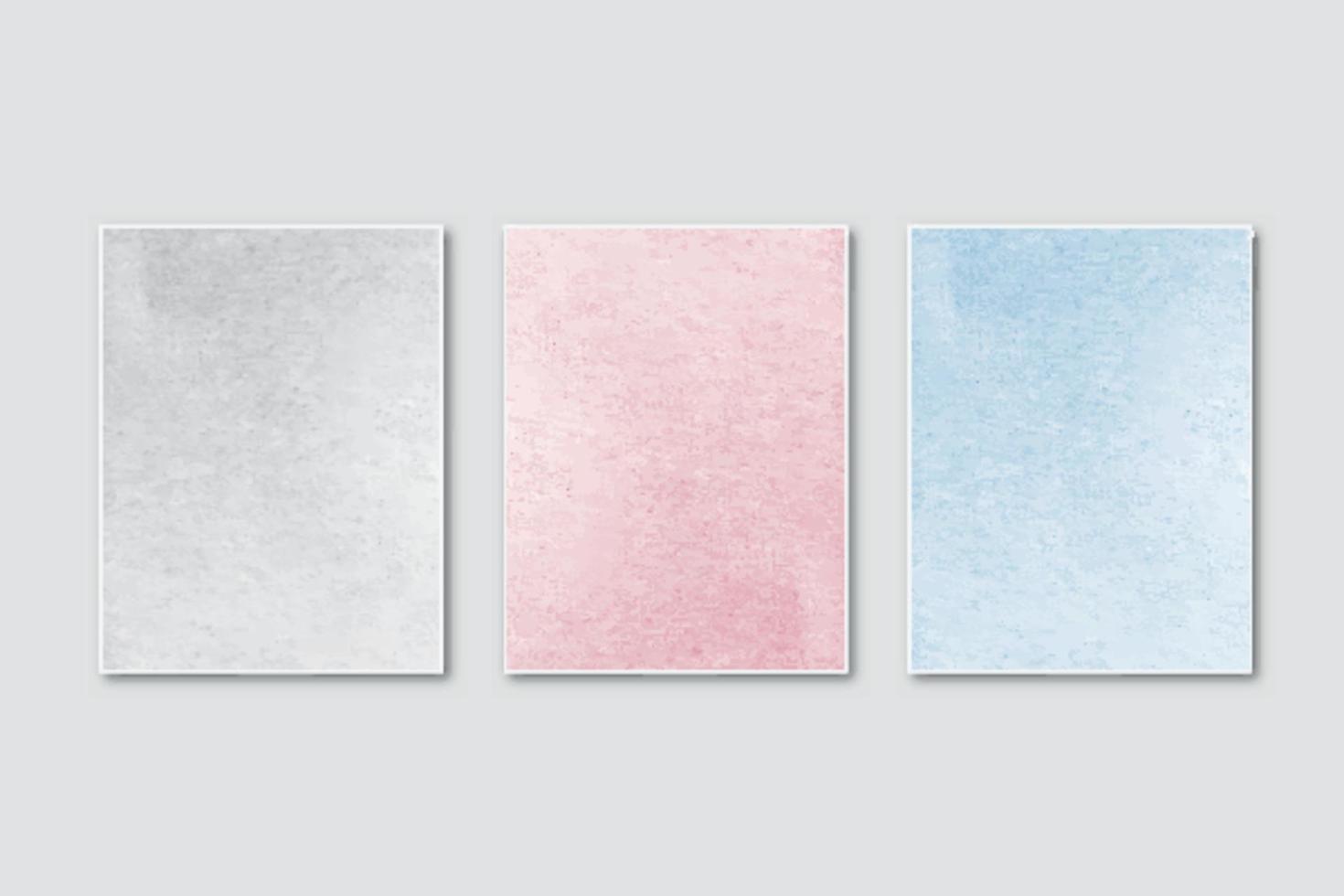 Wedding invitation Set with creative minimalist hand painted abstract watercolor background vector