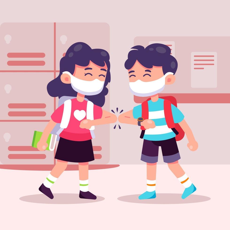 New Normal Protocol in School vector