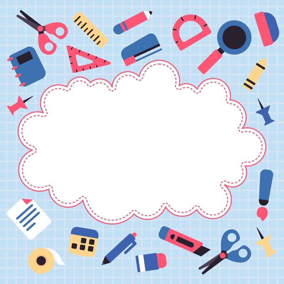 Stationary School Supplies Background vector