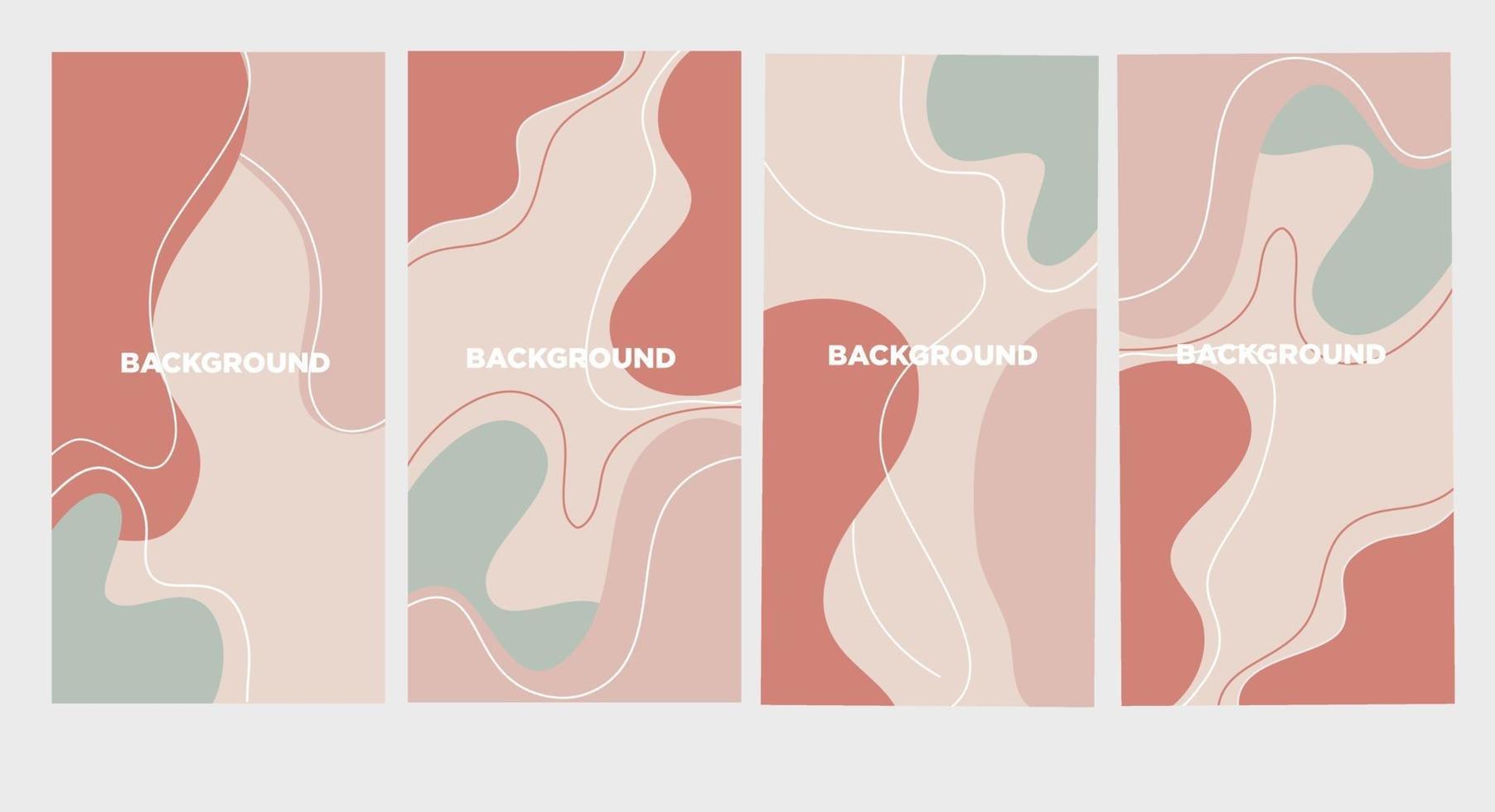 Vector set of abstract creative backgrounds in minimal trendy style with copy space for text