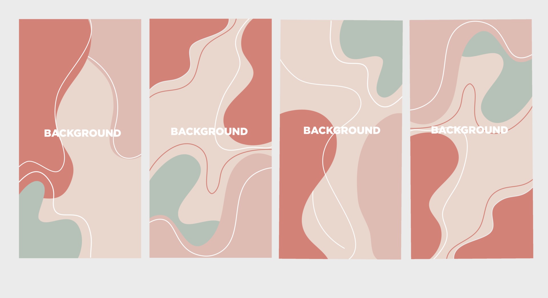 Vector set of abstract creative backgrounds in minimal trendy style ...