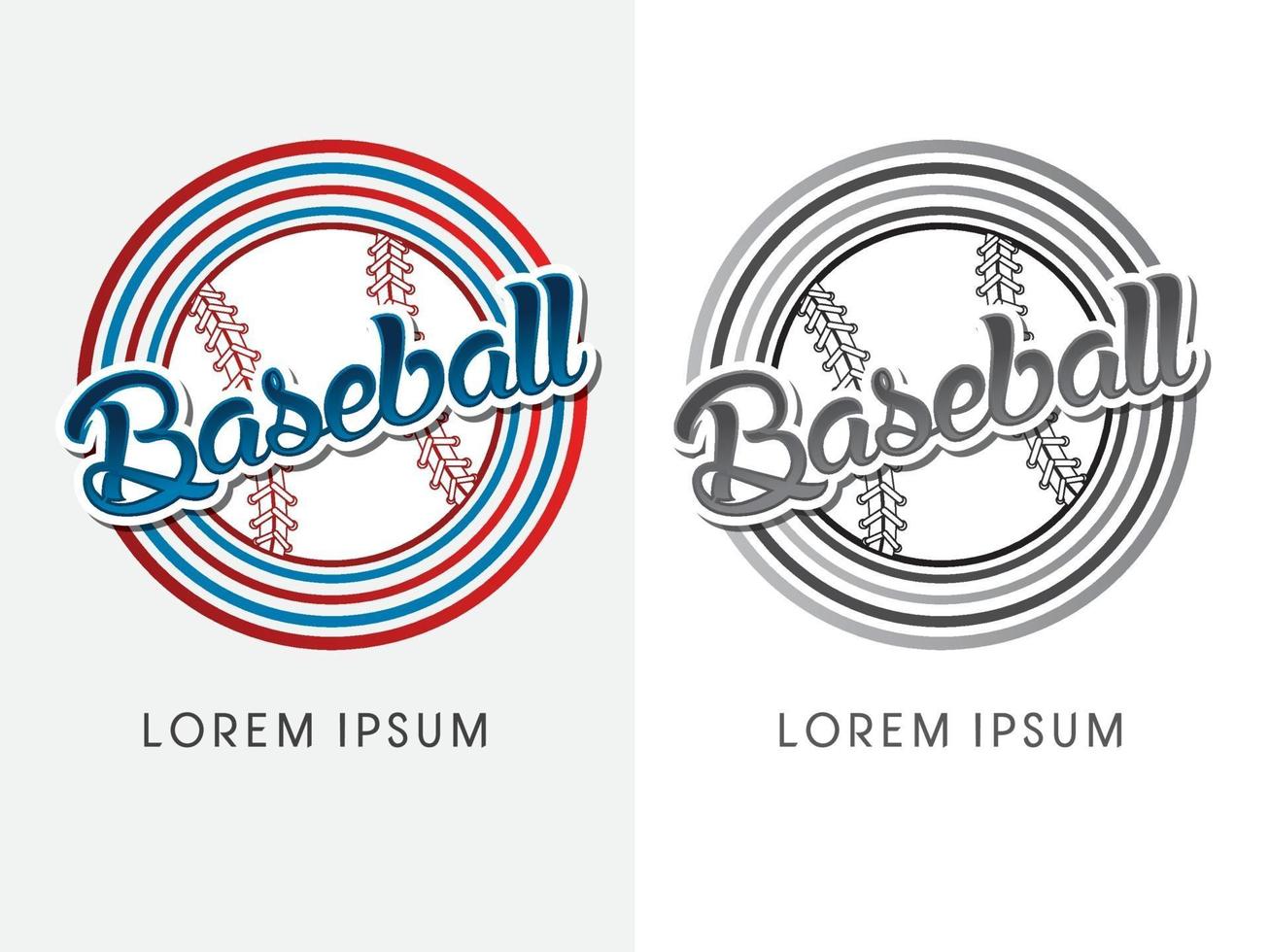 Baseball Text with Ball vector