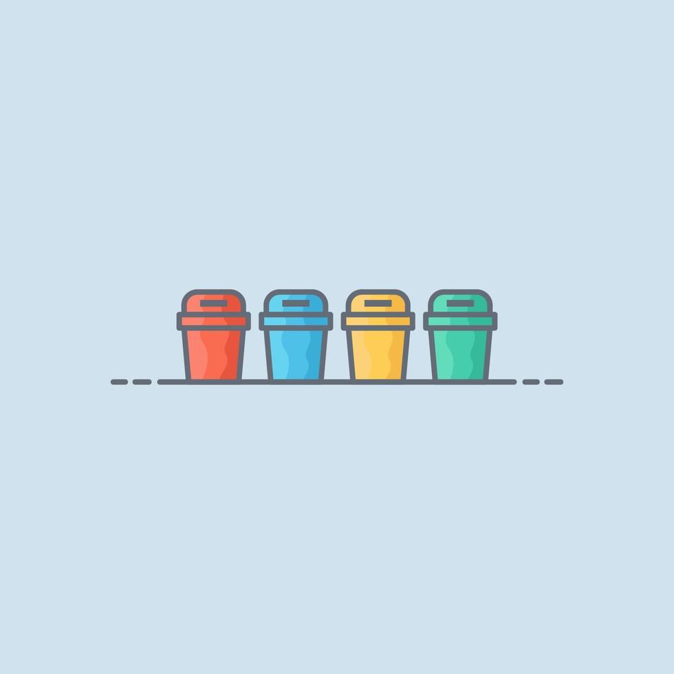 Trash vector icon illustration