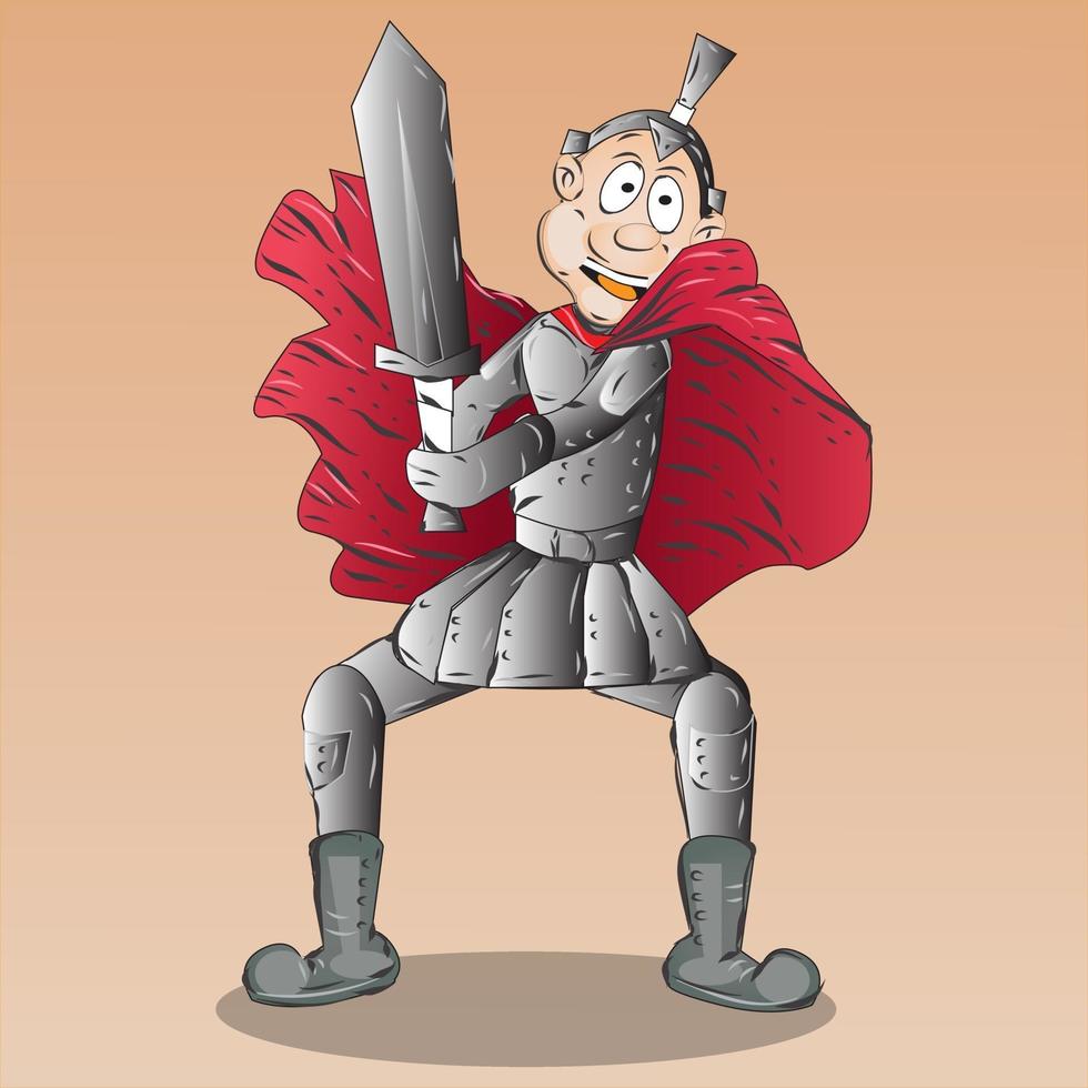 Male Warrior Cartoon Character Illustration vector