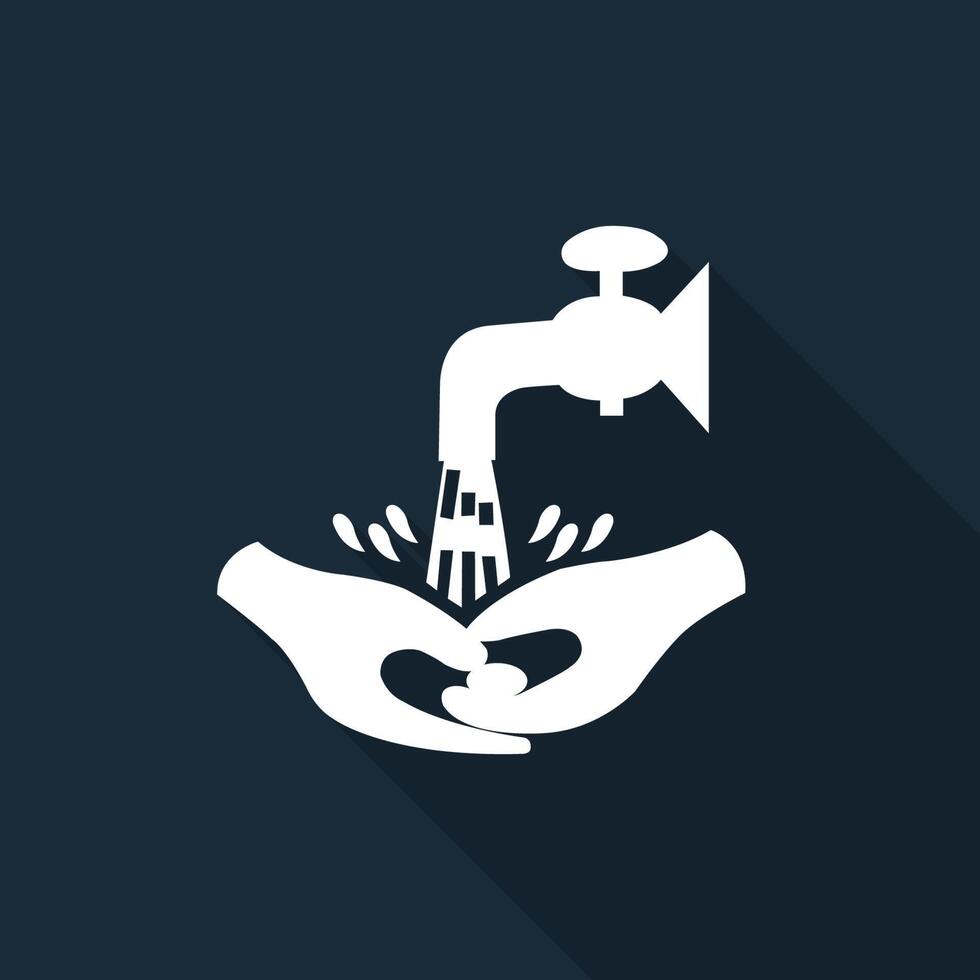 Symbol Wash Your Hands Please On black Background vector