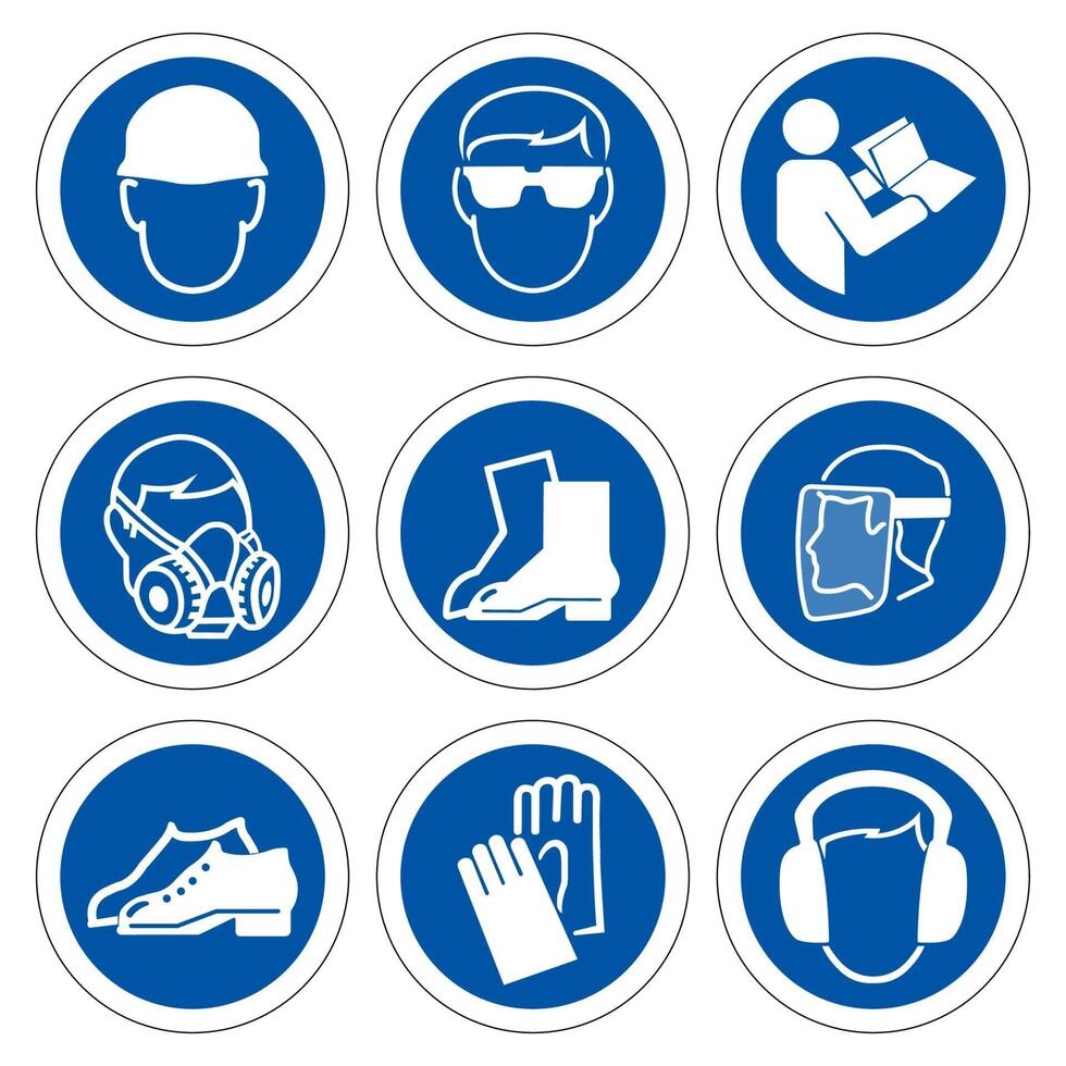 Required Personal Protective Equipment PPE Symbol Safety Icon vector