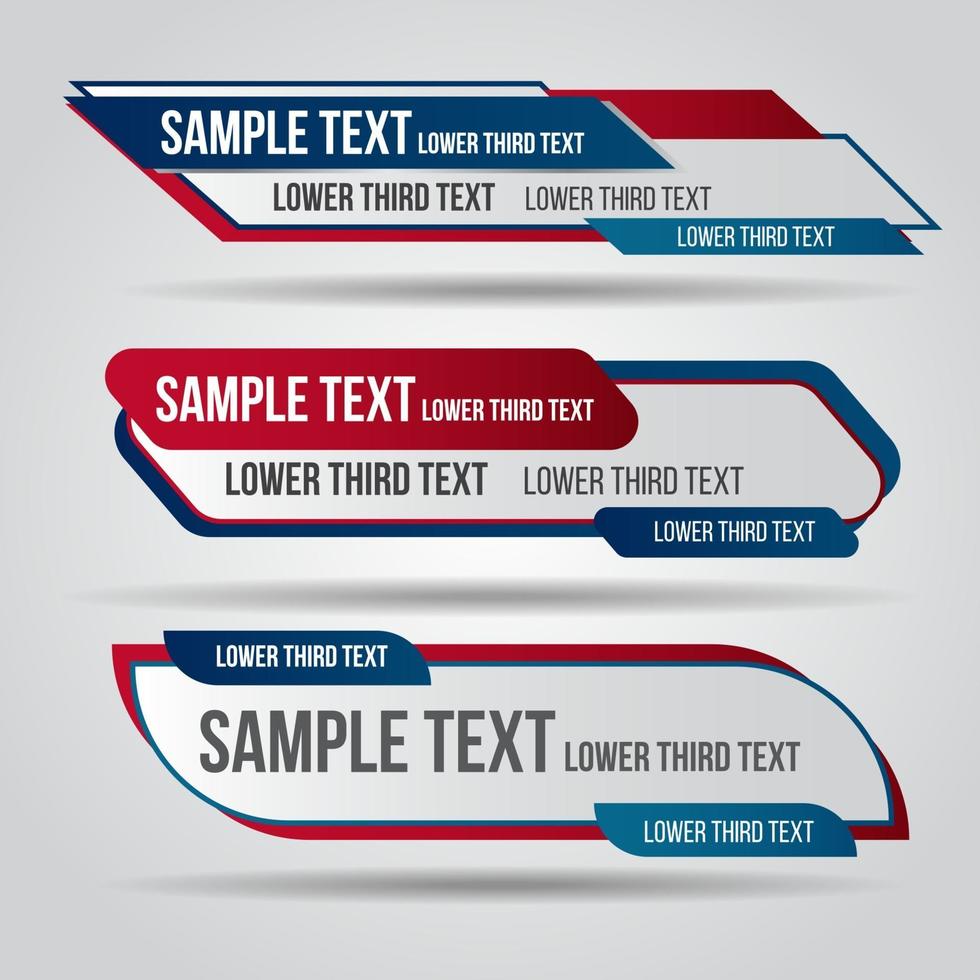 Lower third live red and blue design tv template modern contemporary. vector