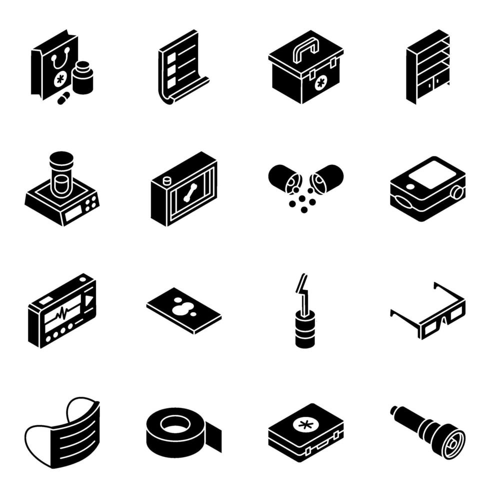 elementos médicos y sanitarios vector