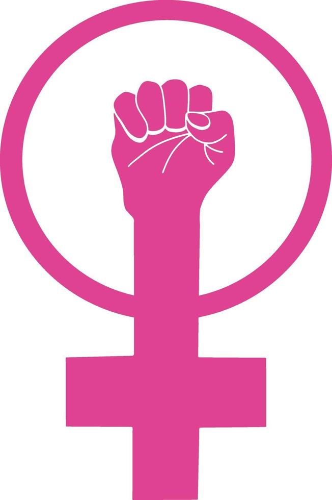 un símbolo del feminismo. derechos de las mujeres. icono feminista vector