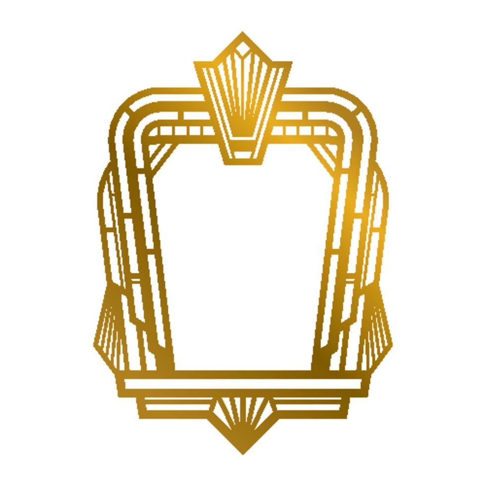 Vector image of geometrical golden frame on white background