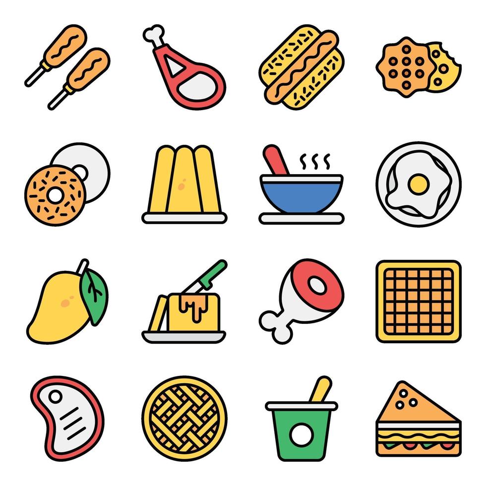 Baked Items Flat vector