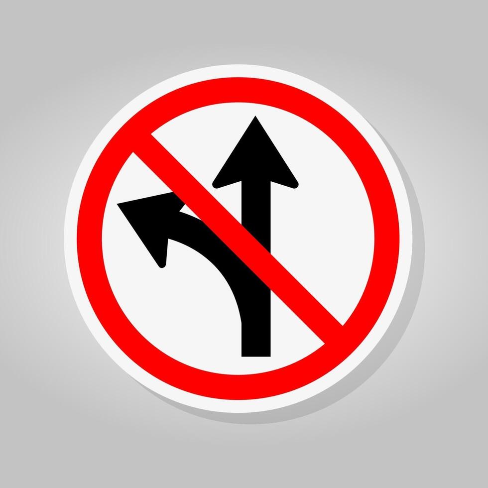 Prohibit Proceed Straight or Turn Right Road Sign vector