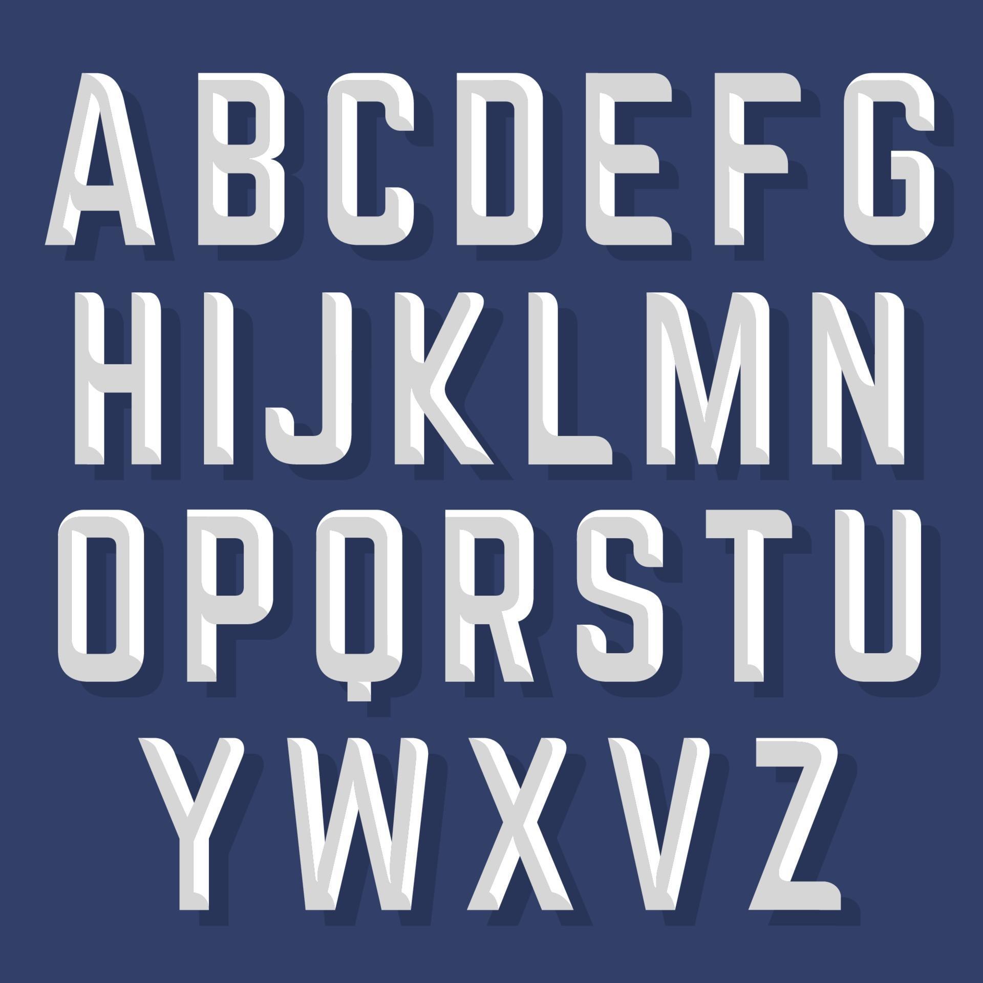 Hand crafted font Stone Carve Bevel Chiseled block letters set 2369502