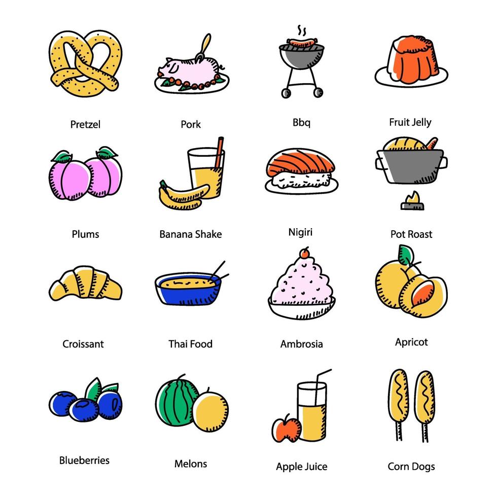 doodle de dieta saludable vector