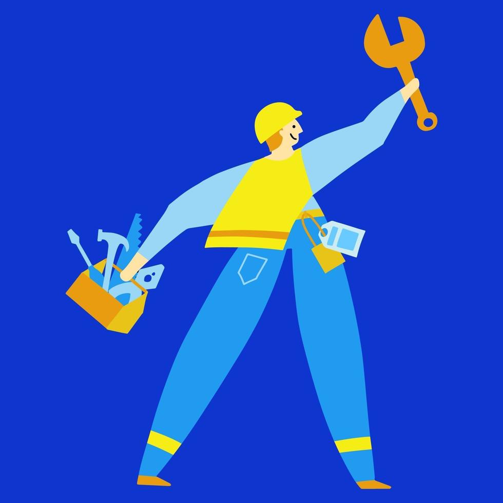 Maintenance worker with tools vector illustration