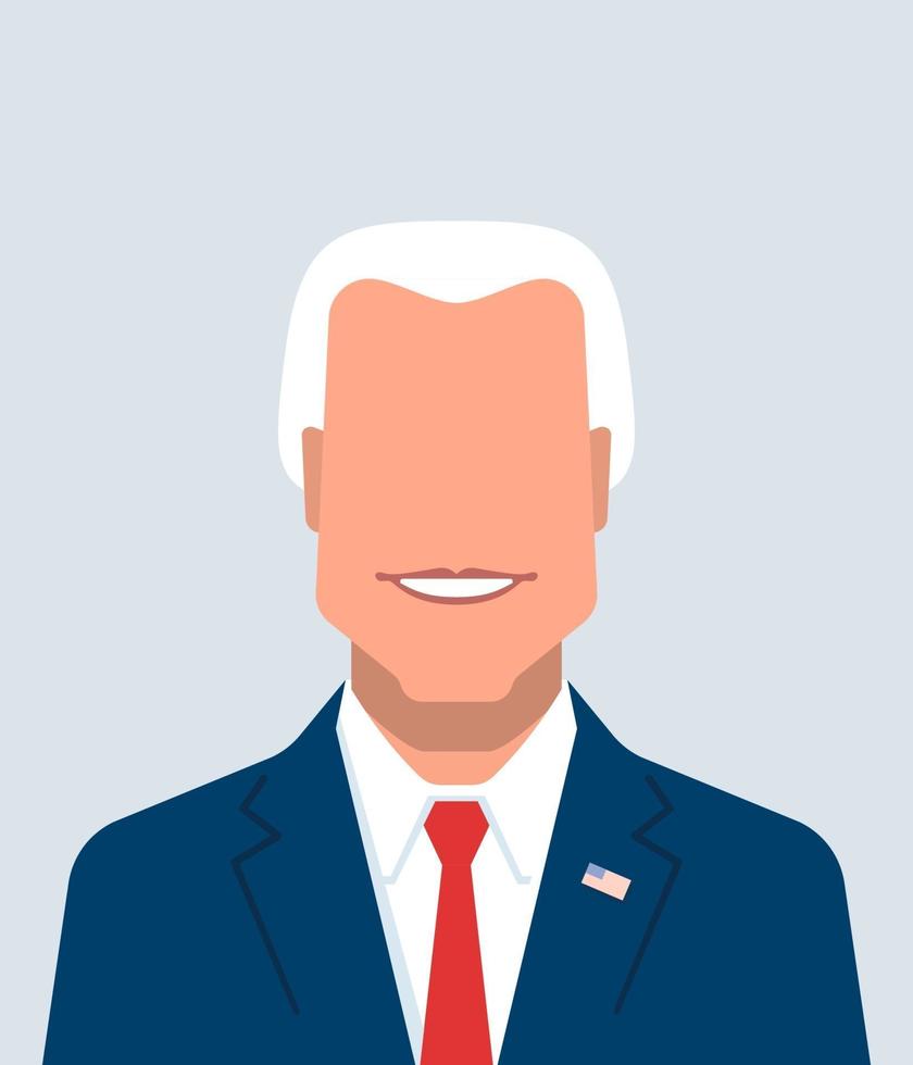 Cartoon avatar of smiling politician portrait vector