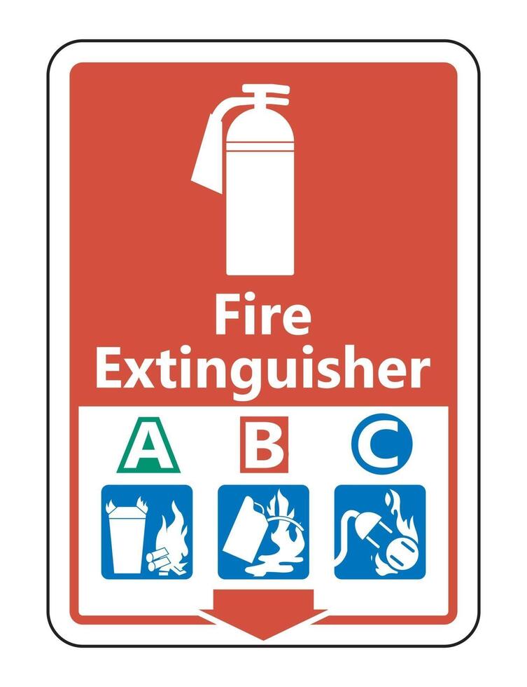 Symbol Fire Extinguisher A B C Sign on white background vector