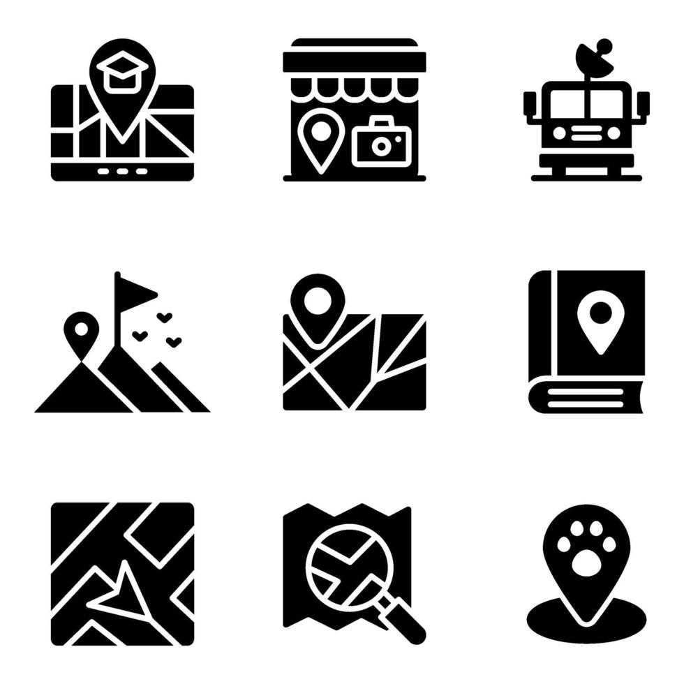 Location Map Glyph vector