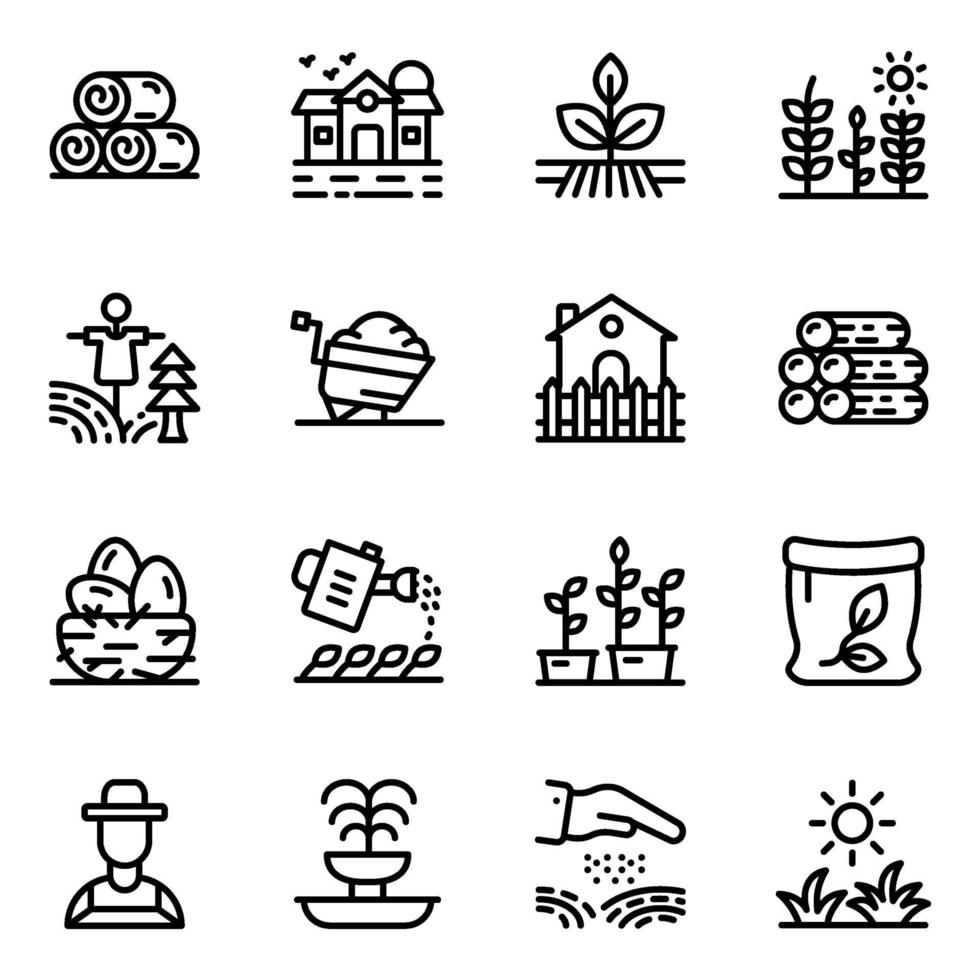 Farmland Glyph Icons vector