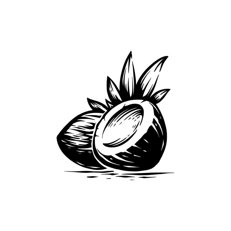 coconut retro silhouette illustration vector
