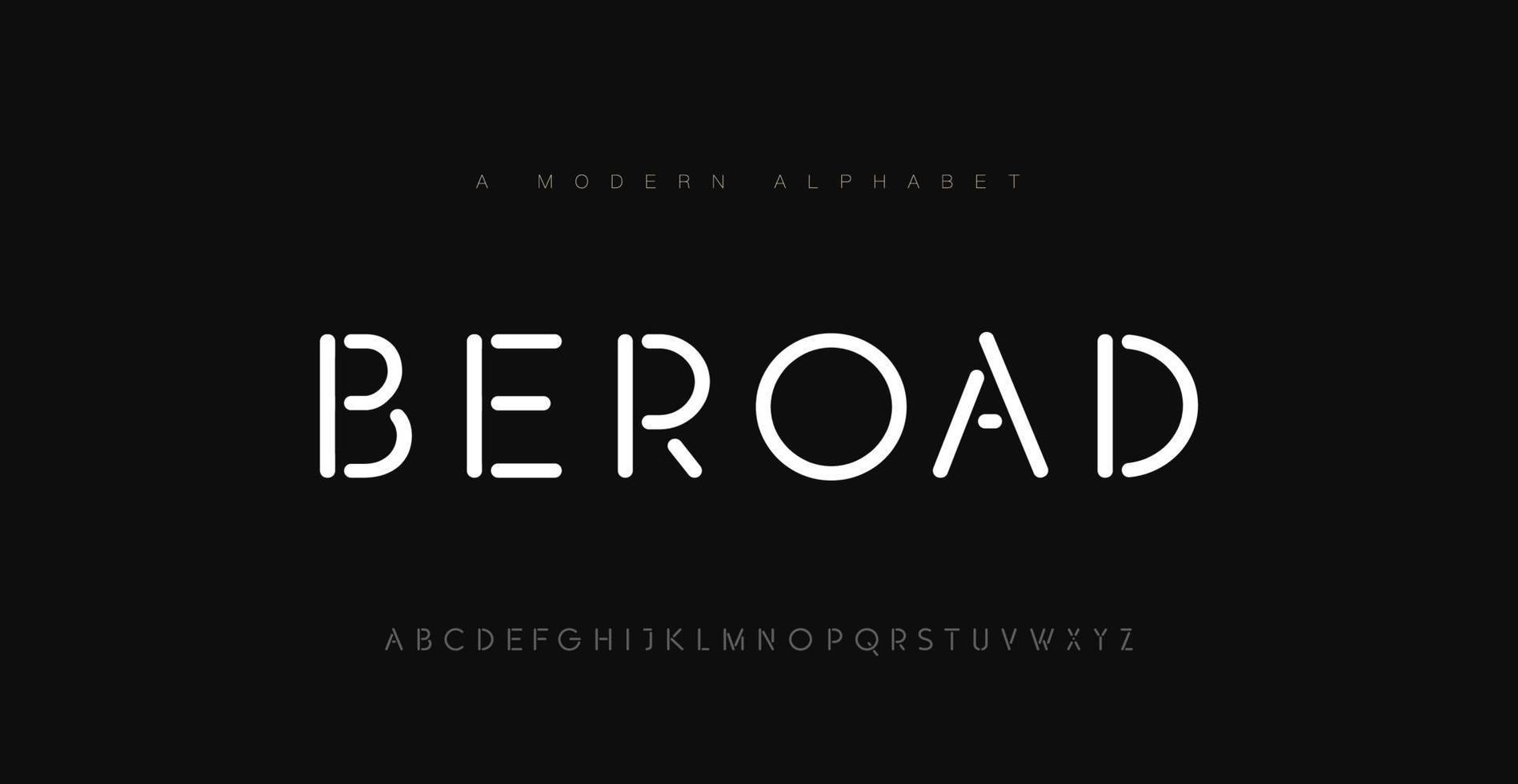 Minimal modern alphabet fonts. Typography minimalist urban digital neon electric future creative logo font vector