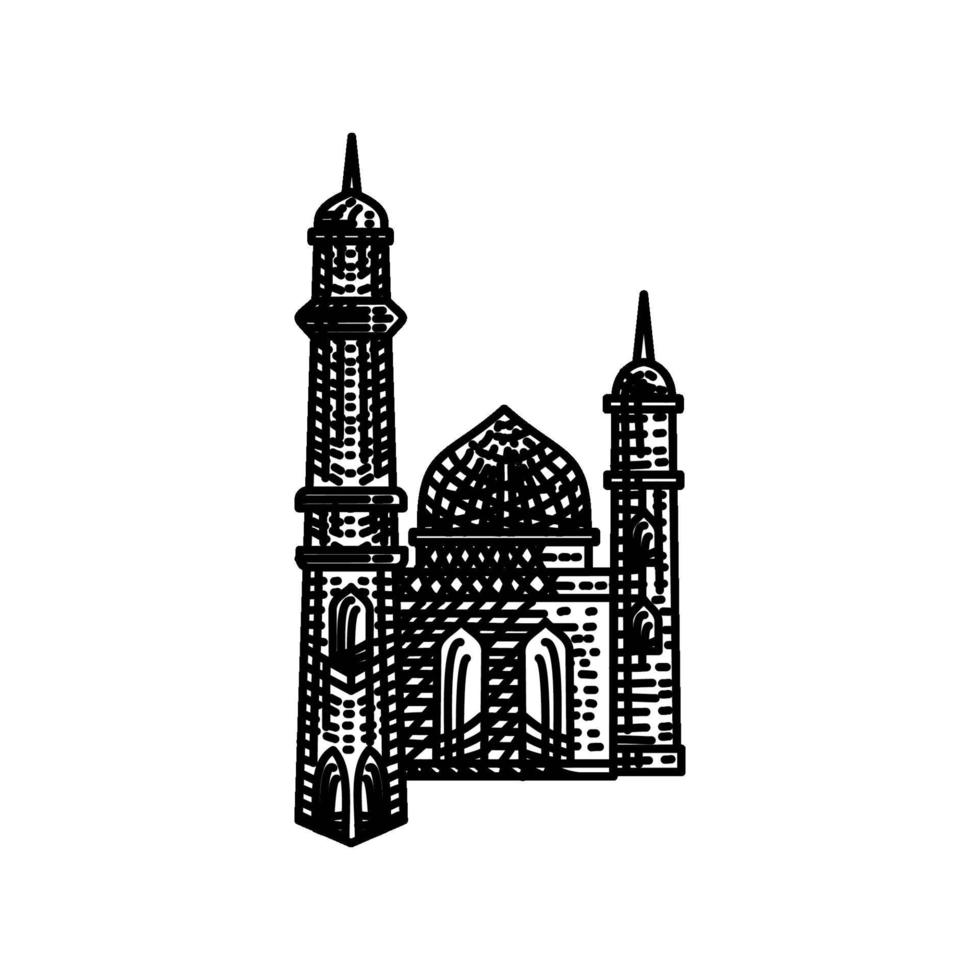 plantilla de diseño de ilustración de icono de línea de mezquita vector