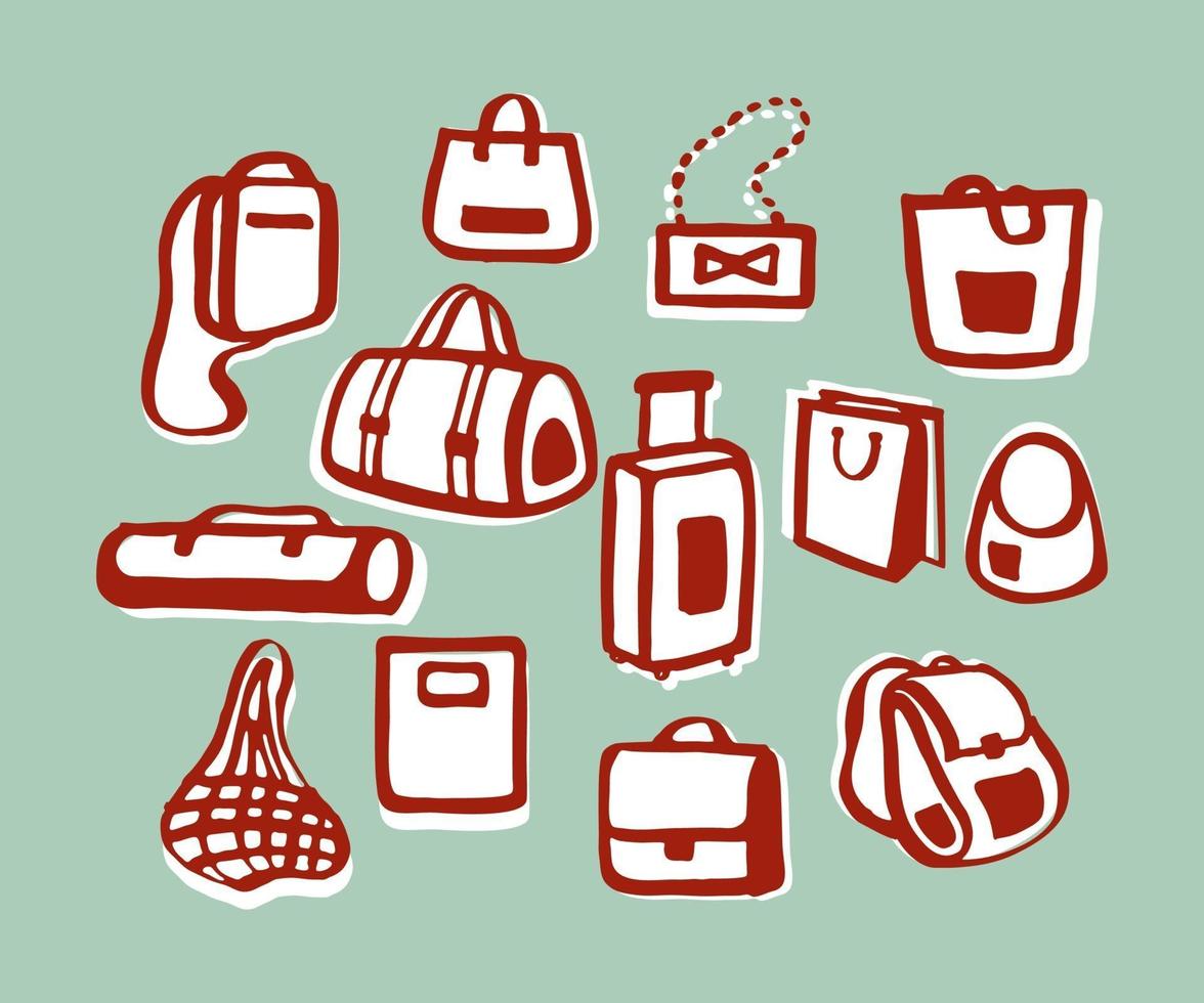 set of shopping bags vector