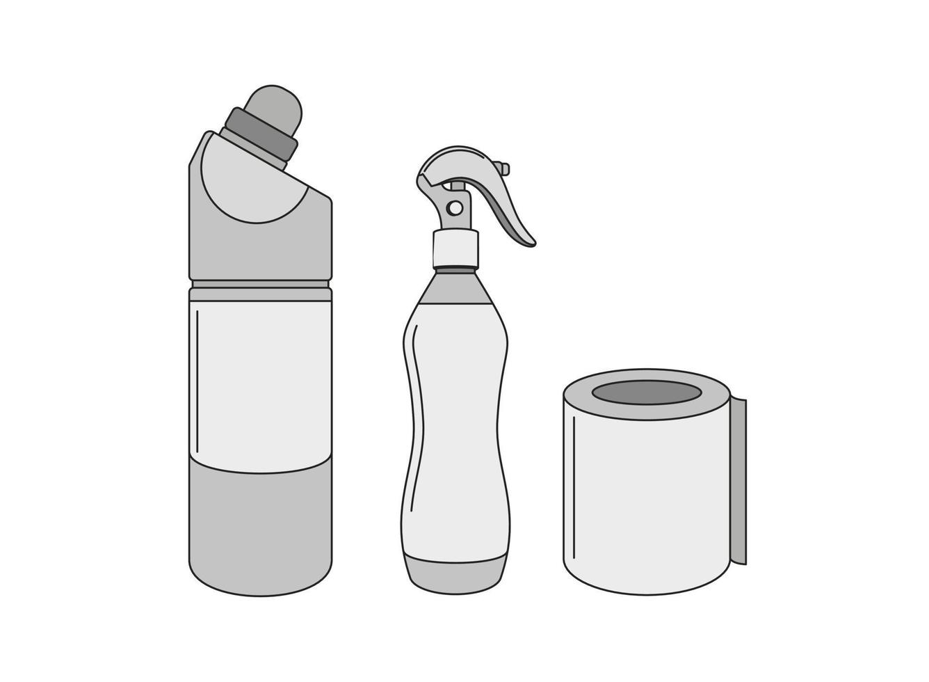 productos de limpieza botellas de plastico vector