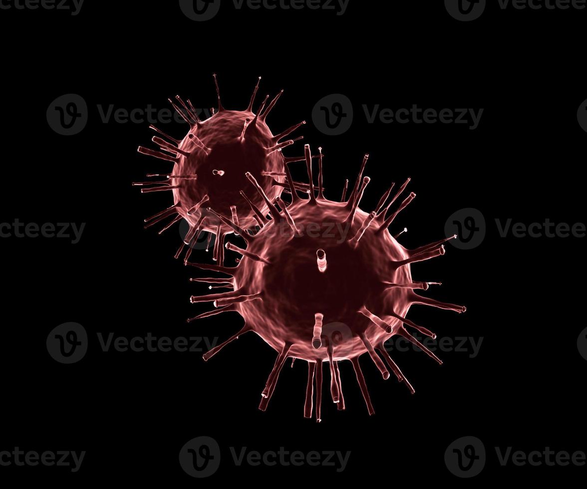 Ilustración 3d de virus foto