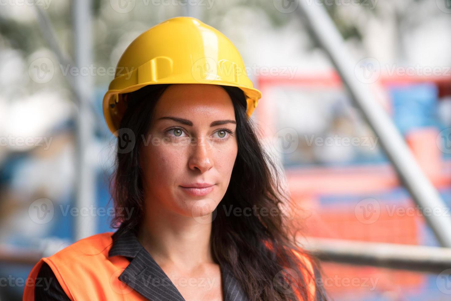 Attractive factory female employee photo