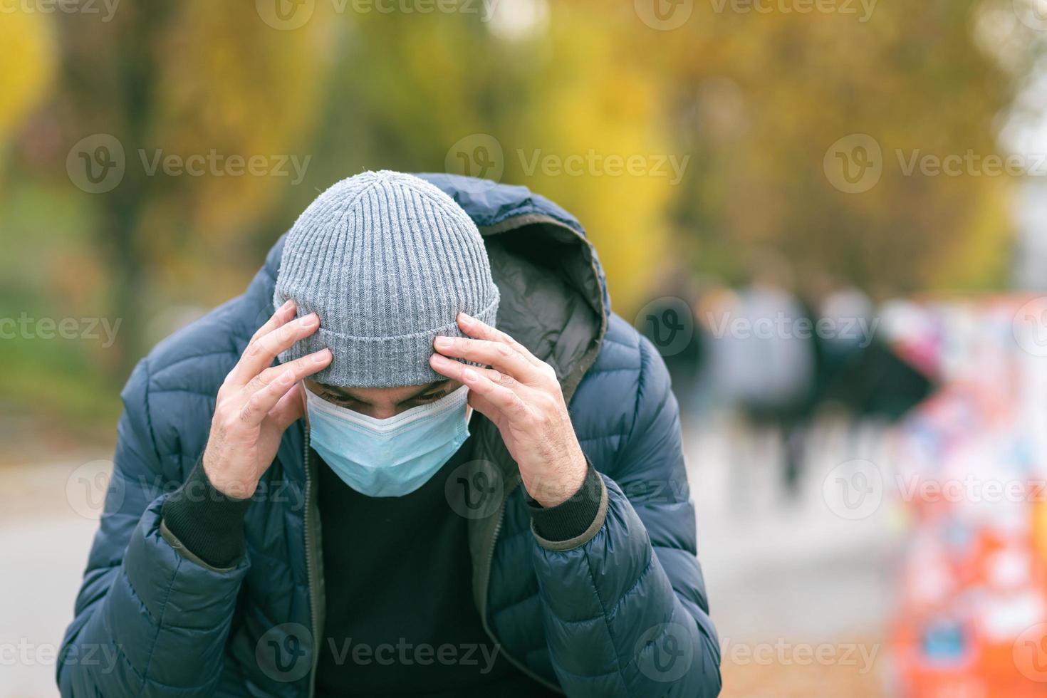 Loneliness in park during the COVID pandemic photo