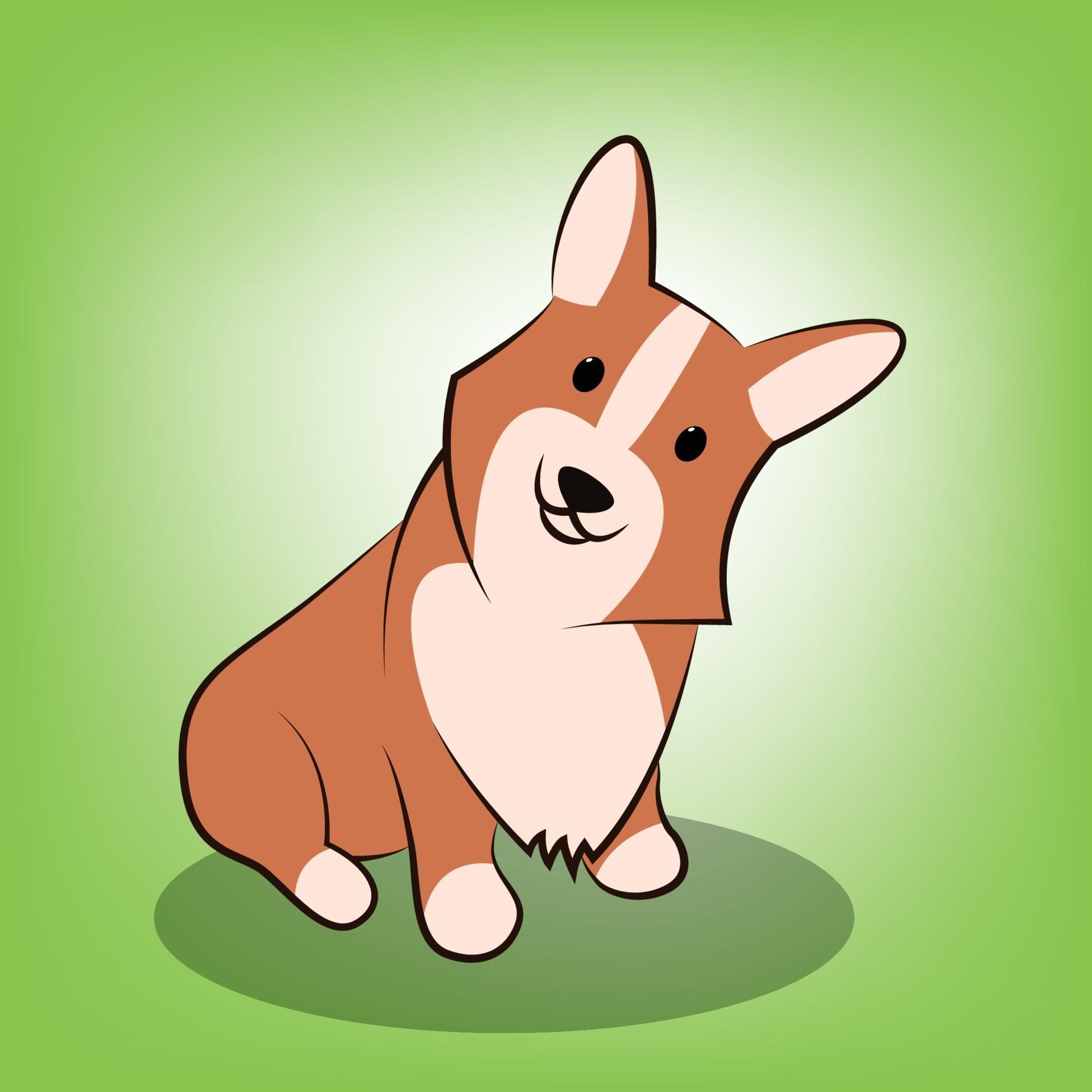 Cute Cartoon Vector Illustration of a corgi dog