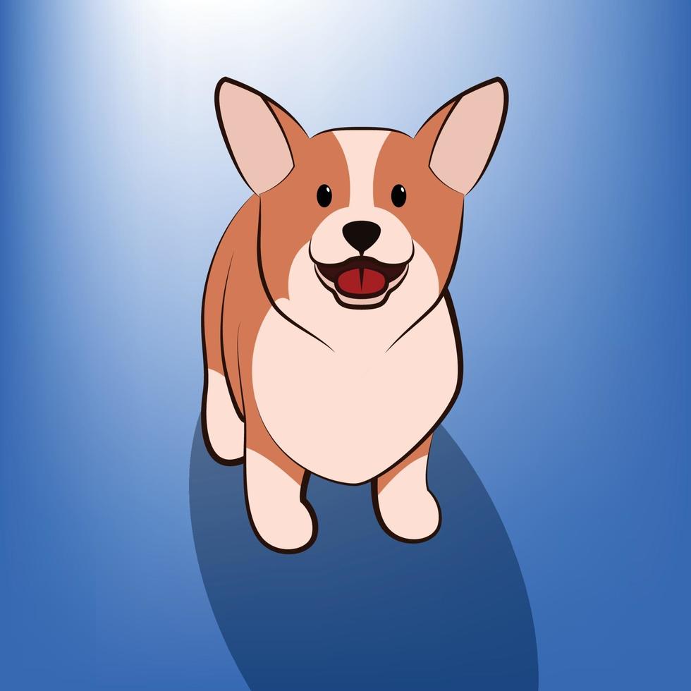 Cute Cartoon Vector Illustration of a corgi dog