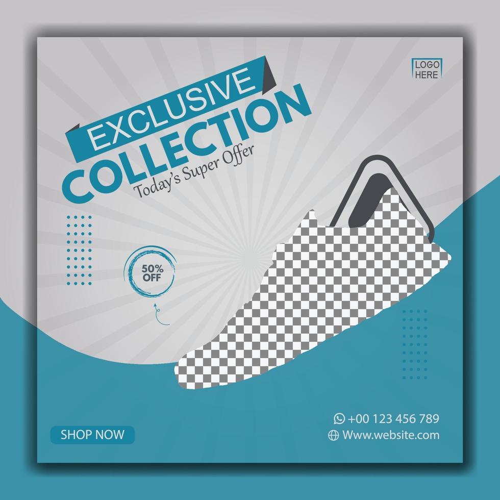 New collection shoe social media banner template vector