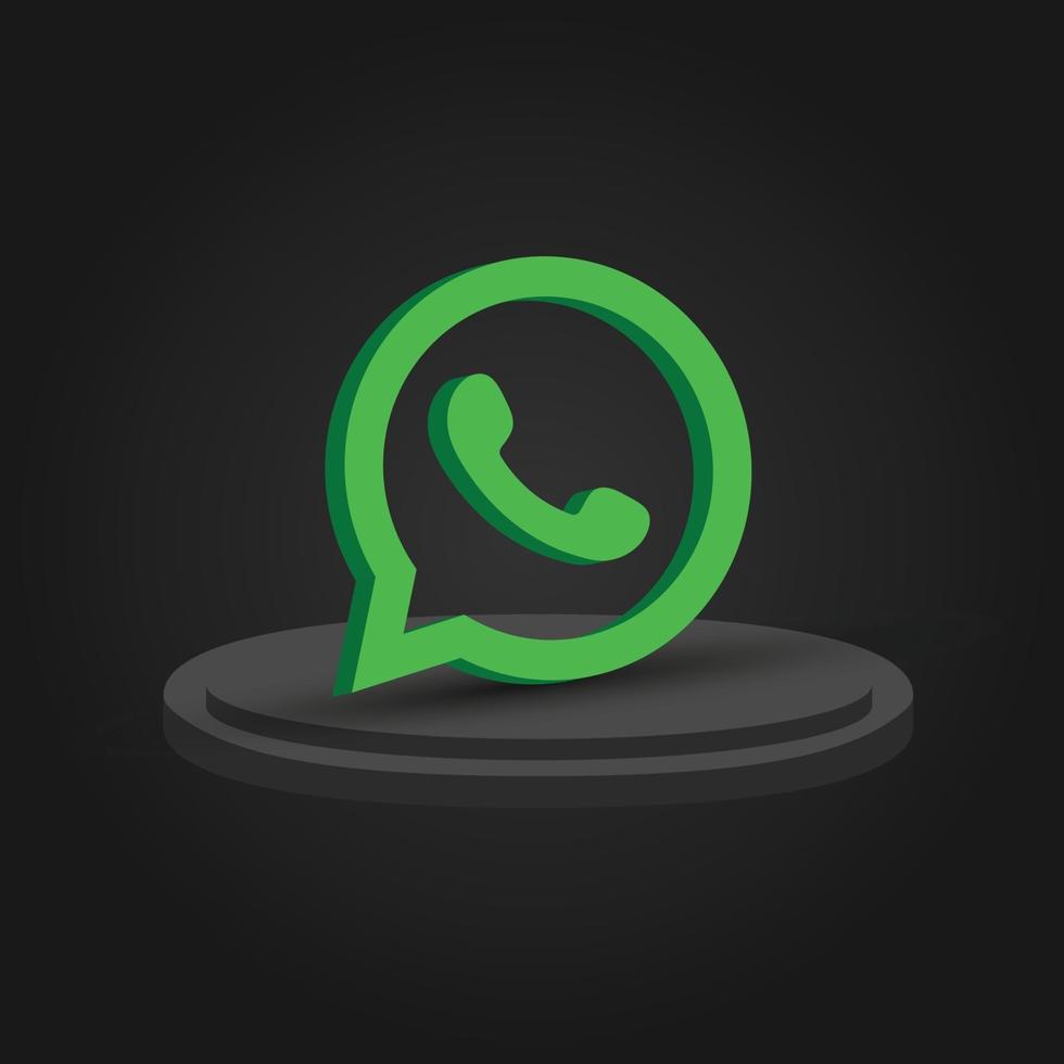 redes sociales 3d icono de whatsapp vector