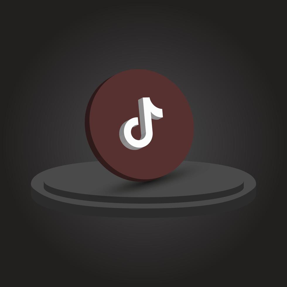 social media 3d render tiktok icon vector