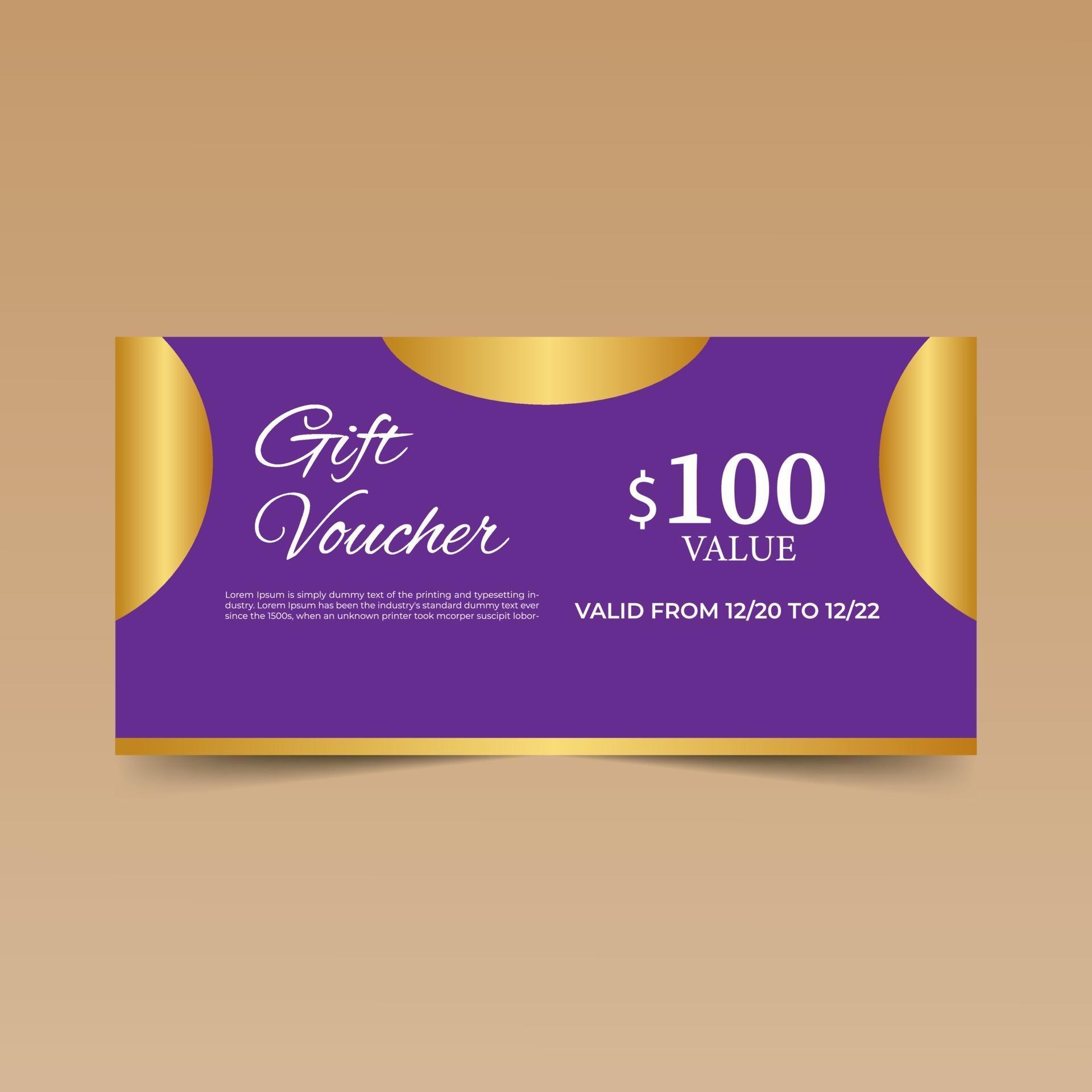 Purple Gift Voucher Design Template 2370805 Vector Art at Vecteezy