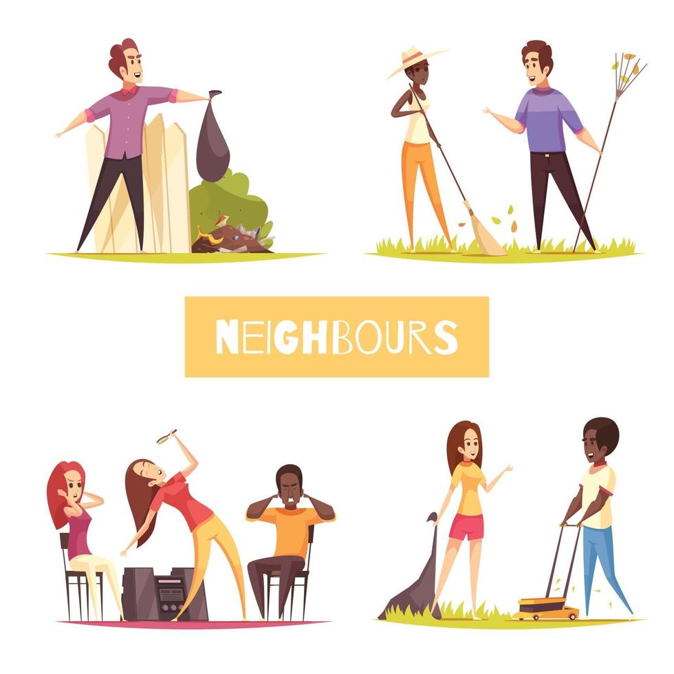 Neighbors 2x2 Design Concept Vector Illustration