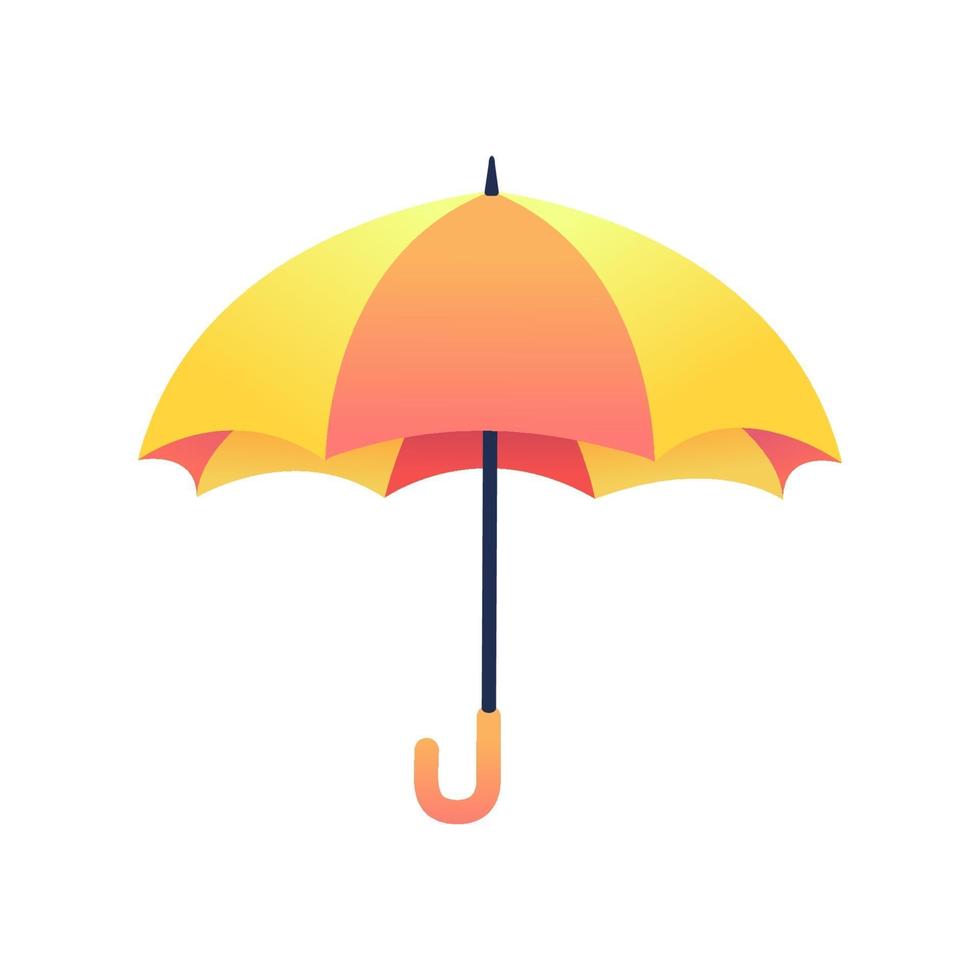 Yellow umbrella icon isolated on white background. vector