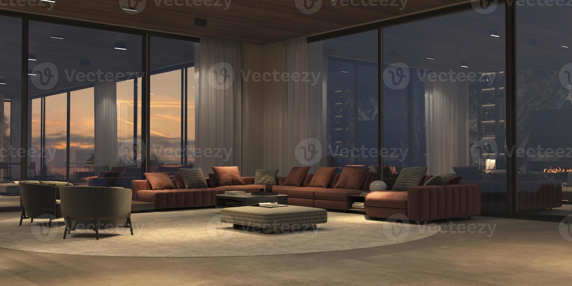 Modern open living room photo