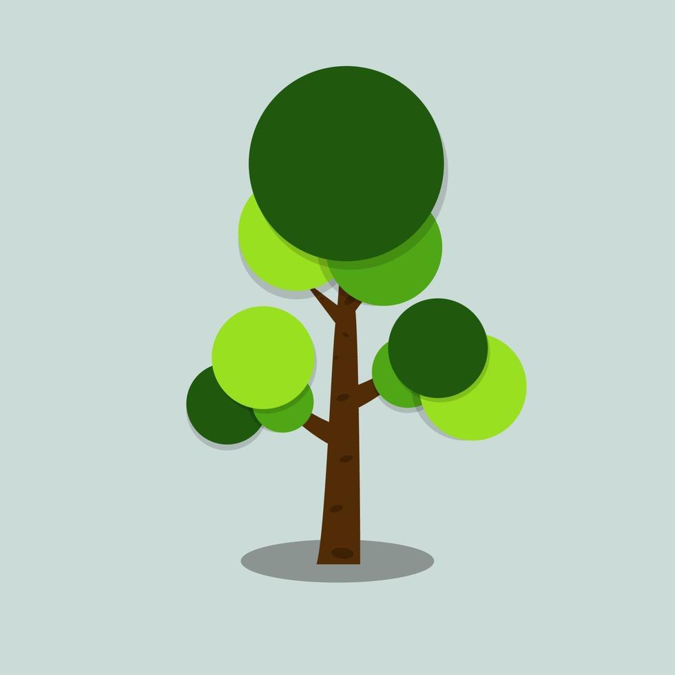 Symbols, tree icon green with beautiful leaves,Vector illustration vector