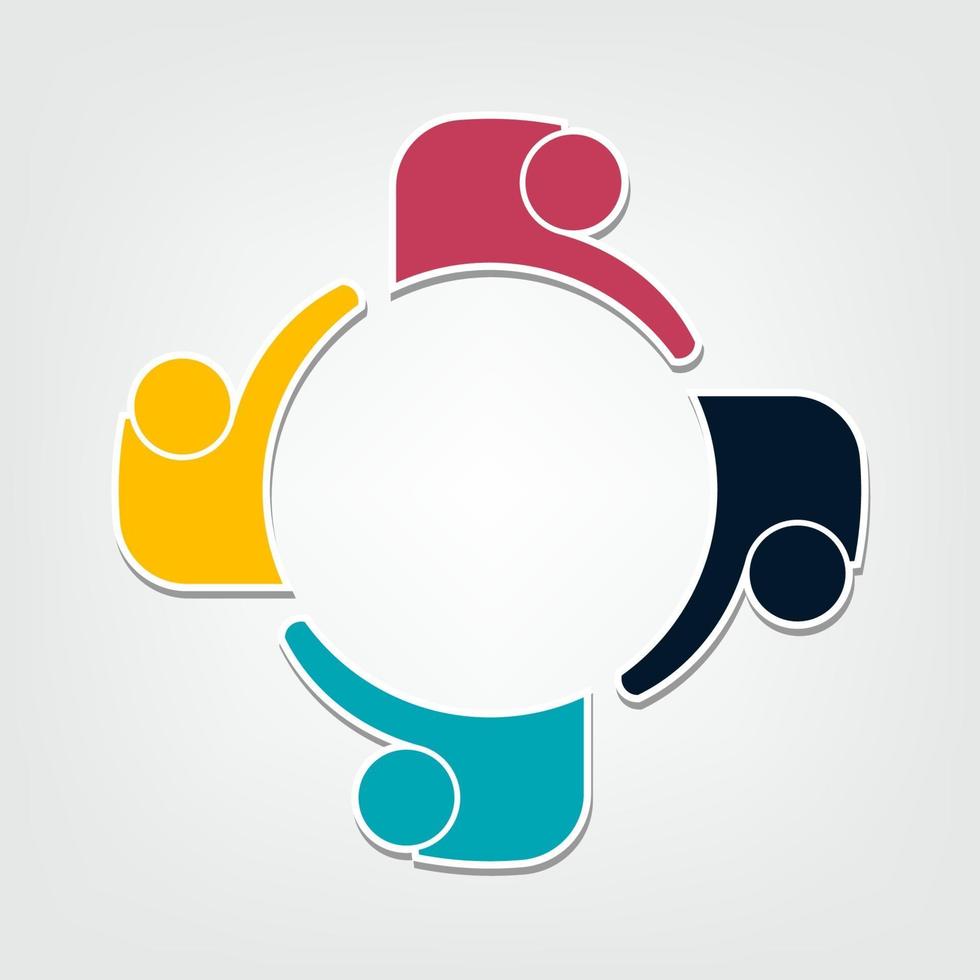 Group people logo handshake in a circle,Teamwork icon.vector illustrator vector